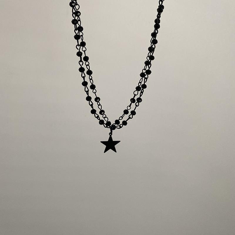 New European and American cross black necklace women s fashion personality elegant trend with neck chain