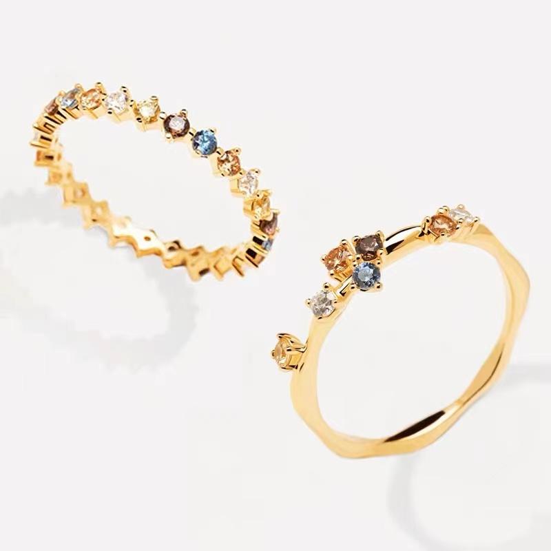 New 925 Silver Color Zircon Ring Simple Charm Personality Women Ring Birthday Party Gift for Friends Exquisite Jewelry