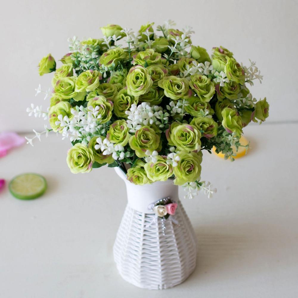 15 Head Real Happy Flower Mini 6 Colors Valentine's Day Flowers Photography Photo Gift Rose Flowers Decorative Home Decorative