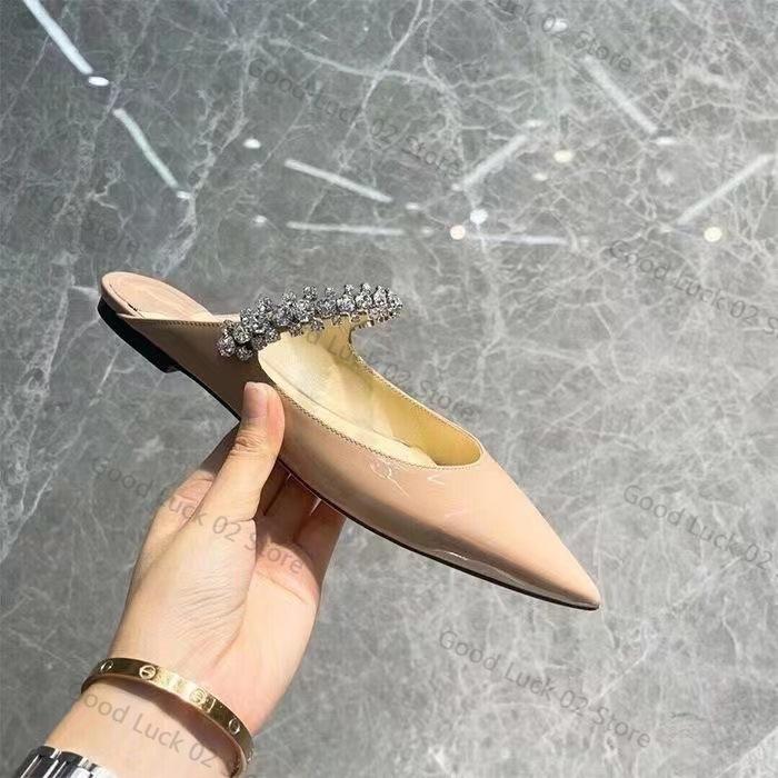 

Модные Элегантные Кожаные Мюли с Острым Носком Стильные Сандалии на Высоком Каблуке, Украшенные Стразами, Изысканная Вечерняя Обувь для Вечеринок 40