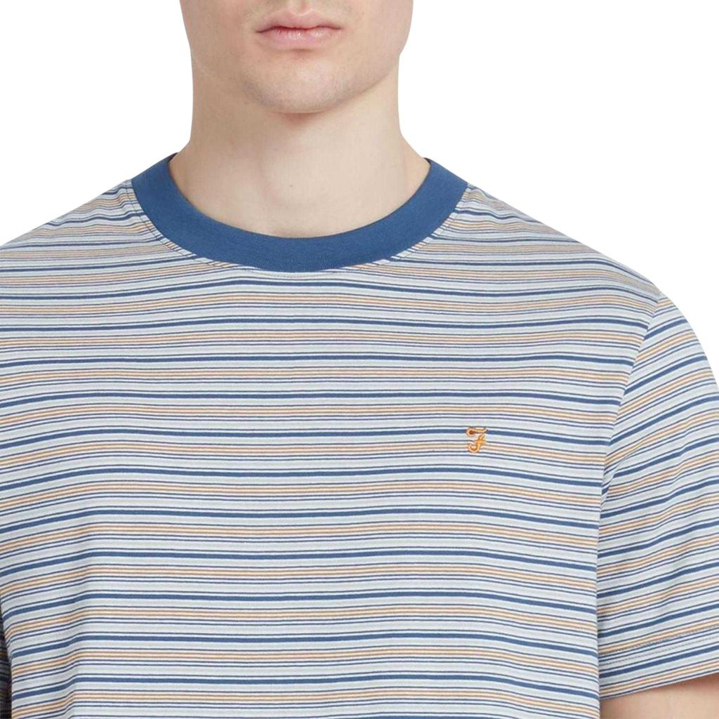 Farah Męska koszulka z krótkim rękawem w paski Danny