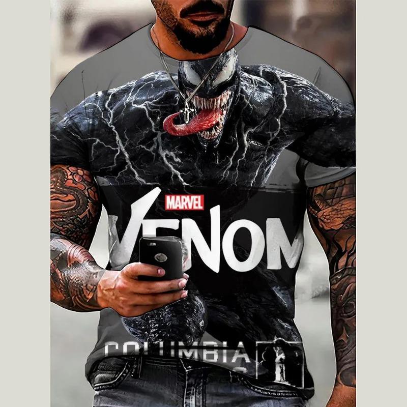 3D Venom Printed Men's New Summer T-shirt 2026Casual Sports T-shirt Funny Cool Boys Short Sleeve T-shirt Street Top