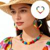 Rainbow Heart Shaped Couple Earrings Fashionable Alloy Jewelry Ear Adornment For Romance Pair Matching Accessories