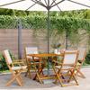 VidaXL Garden Dining Set 5 Pcs Cream White Fabric Solid Wood, Outdoor Dining Set, Room Furniture 3281700