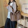 Solid Color Lightweight Corduroy Drawstring Tote Bag Large Capacity Shoulder Tote Bag