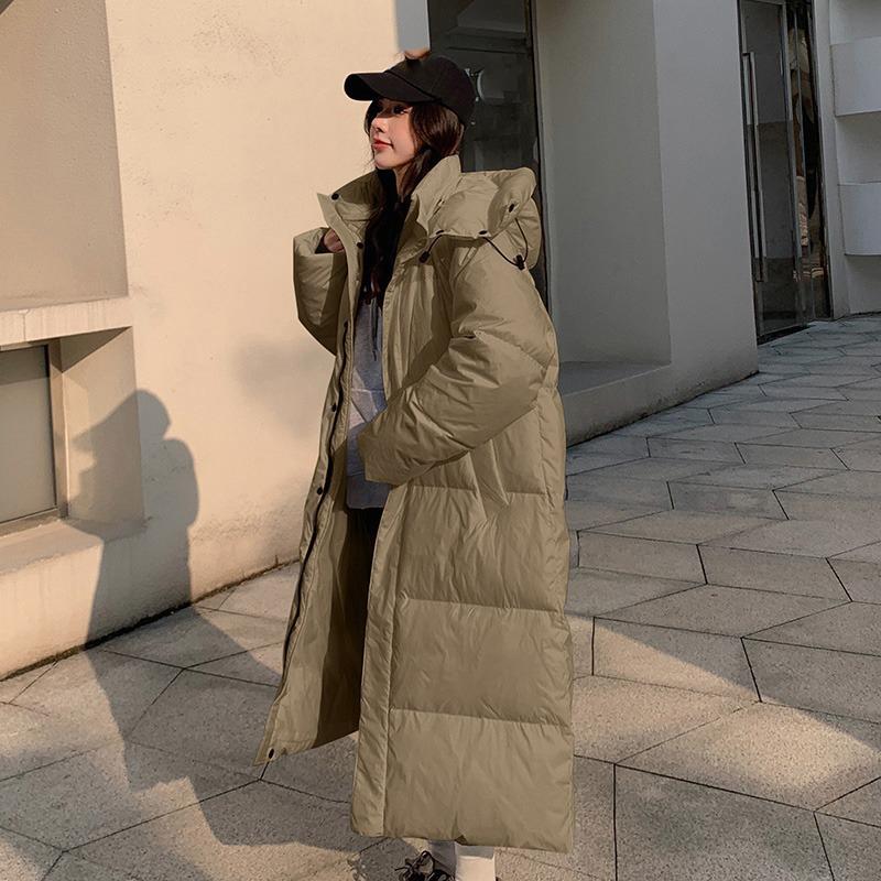 Women's Down Jacket Women Casual Thick Long Duck Down Puffer Coat Hooded Waterproof Parkas Outwear