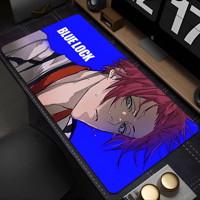 Mouse Pad Japan Anime Blue Lock Nagi Seishiro Mousepad PC Gamer Keyboard Rug Black and White Laptop Gaming Accessories Desk Mat