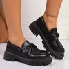 Schuhe mit runder Spitze und schwarzen Metallketten für Damen, mittelhoher Absatz, flacher Schaft, Einzelne Schuhe, Damen Büroarbeitsschuhe, Bequeme Pumps Mujer