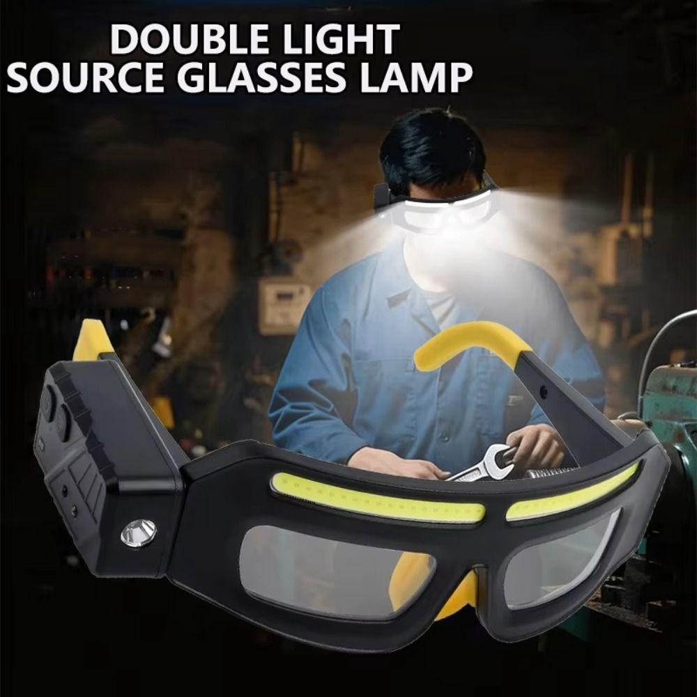 Waterproof Full View Floodlight Goggles Lightweight LED Headlight Glasses  Waterproof