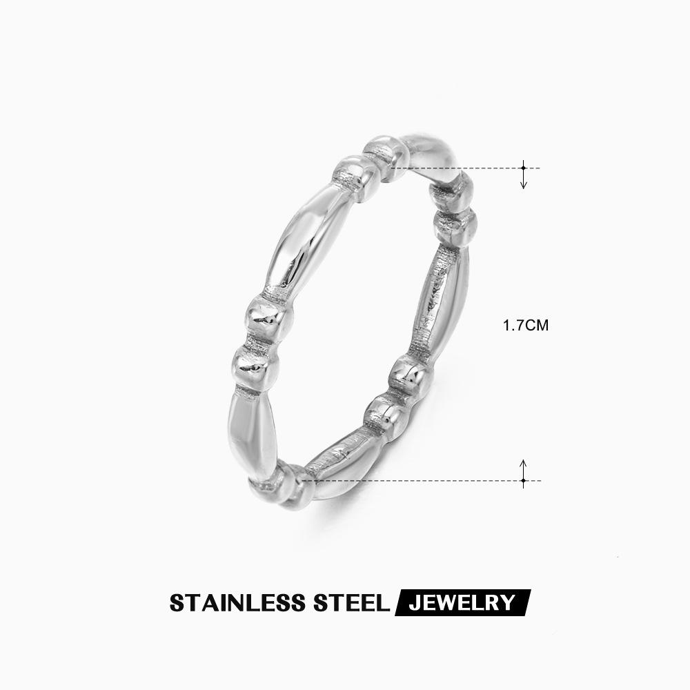 

Геометрические бамбуковые кольца-соединители из нержавеющей стали для женщин, простое кольцо-круг, модный простой ювелирный аксессуар