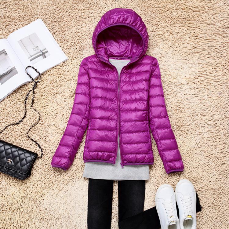 2026 Women's Lightweight Hooded Down Jacket - Ultra-Light Short White Duck Down for Winter