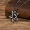 Collane Stella di David per Uomini Ragazzi, Collana con Ciondolo Stella a Cinque Punte in Acciaio Inossidabile Impermeabile, Gioielli Amuleto Retro Regali