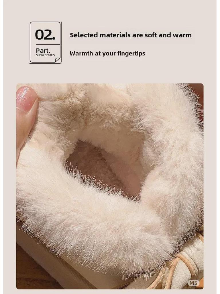 Women's Bow-Knot Cotton Heel Boots: Warm, Stylish & Versatile for Winter