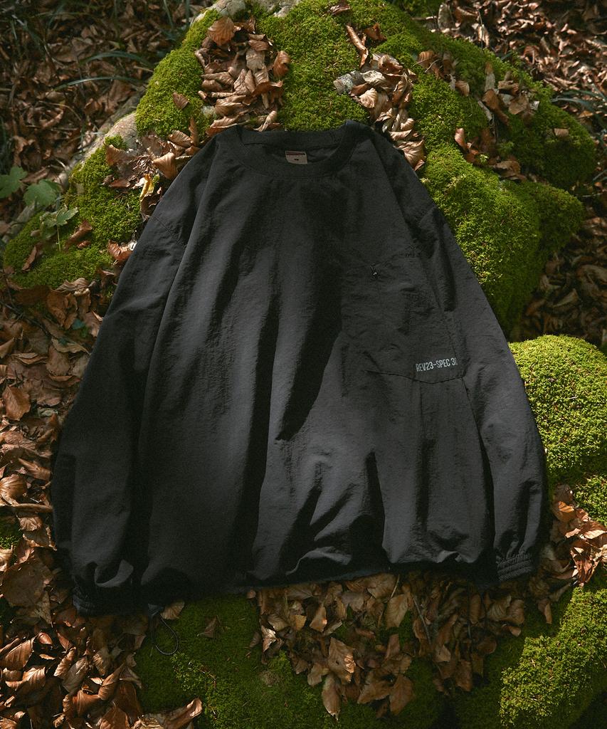 Peullukeu Utility Pocket String Sweatshirt Black Fwb304