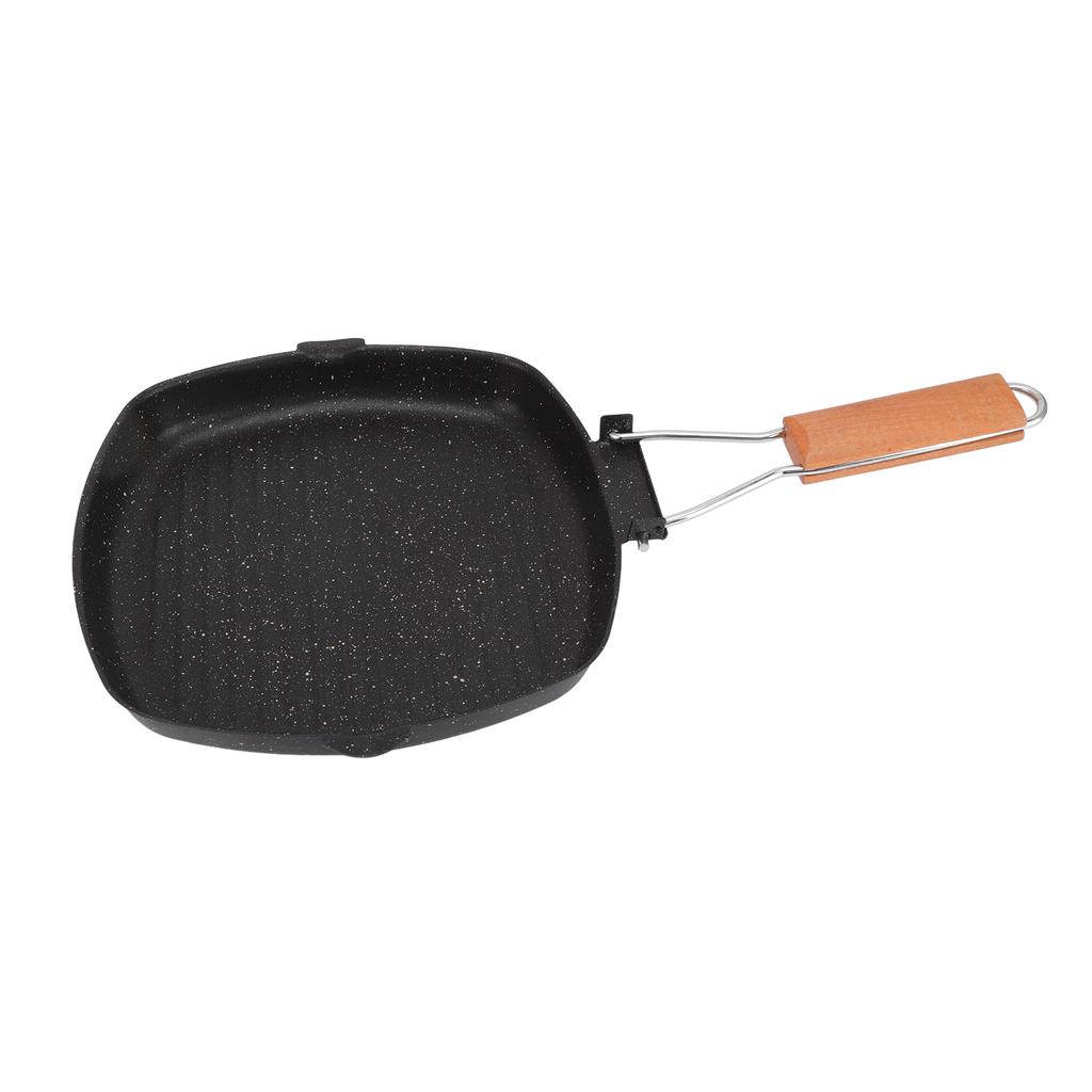 Frying Pan Outdoor Household Folding Beech Handle Energy Saving Non Stick Stripes Steak Special Pan