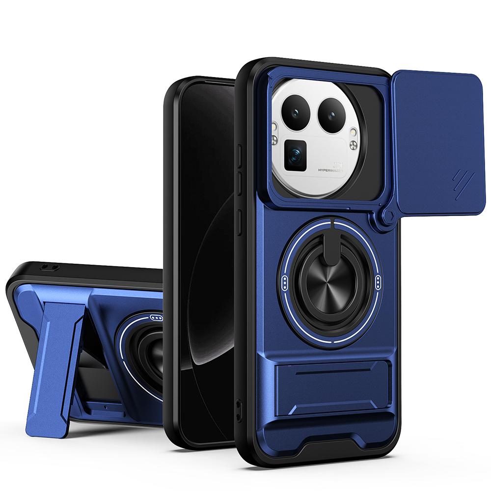 KEYSION Magnetic Phone Case for Realme GT 8 Pro Slide Camera Lens Protection Upright Kickstand 360° Ring Shockproof Back Cover