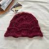Women Vintage Flower Crochet Beanie Solid Color Hollow Out Breathable Elegant Knit Leisure Skull Cap,Suitable for Travel,holiday