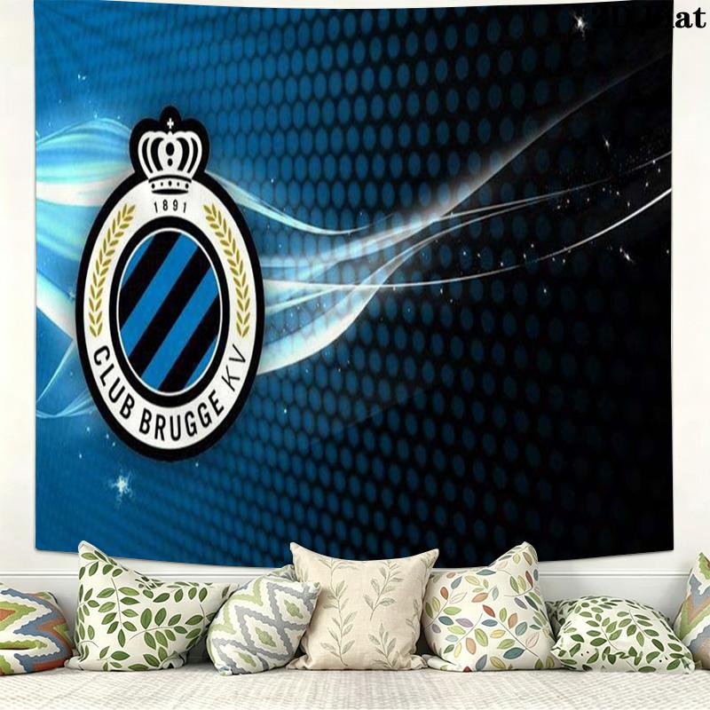 Club Brugge Wall Tapestry Aesthetic Wall Hanging Printed Fabric Blanket Decorative Tapestries for Bedroom Living Room Home Decor