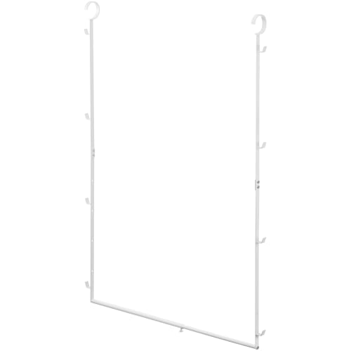 Yamazaki Smart Extendable Two-Tier Hanger for Increased Storage, White, Approx. W56-96cm x D5.5cm x H100cm (56-96cm x 5.5cm x 100cm), Hanging Hanger w