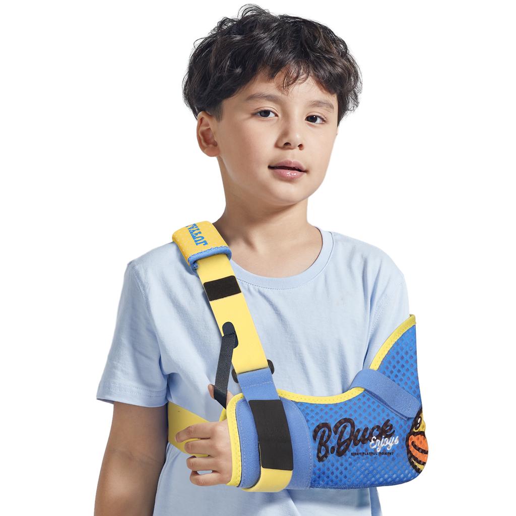 Velpeau Kinder Armschlinge Schulterimmobilisator mit Hüftgurt, Schwammgefülltes Design, Armstützorthese für Kinder, Jungen, Mädchen