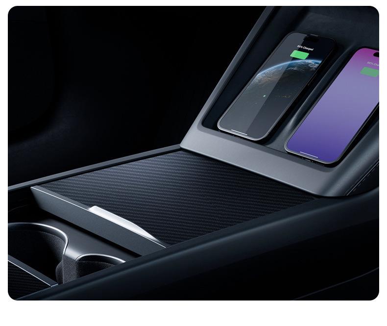 Echtes Kohlefaser-Mittelkonsolen-Panel-Set für Tesla Model 3 Highland