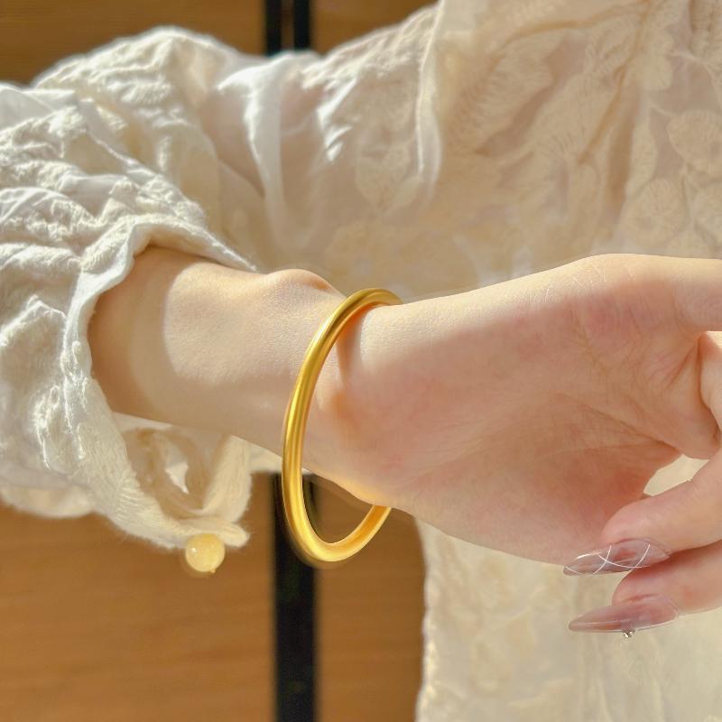 Braccialetti a Cerchio Placcati Oro per Donna Lucidi Semplici Braccialetti da Polso Gioielli da Matrimonio Regali
