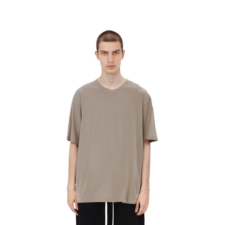 Uniqlo Solid Color V-Neck Pullover Short Sleeve T-Shirt Unisex Tops Light-Beige 455364-30