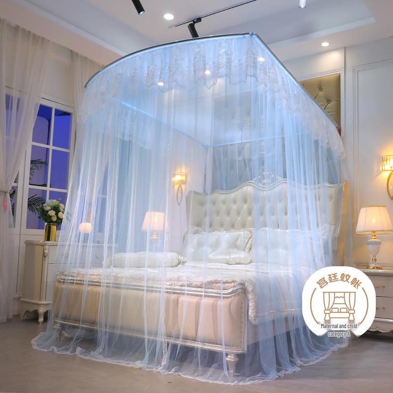 XIHAN U-shaped Retractable 3-Door Palace Mosquito Net 1.5m Bed