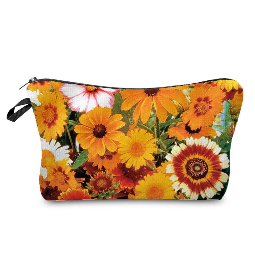 Women Flower Print Cosmetic Bag Toiletries Organize Travel Storage Case 6388
