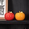 Creative Ceramic Simulation Fruit Strawberry Candy Jar Spice Jar Tea Canister Household Sealed Storage Moisture Desktop Tea Table Ornaments