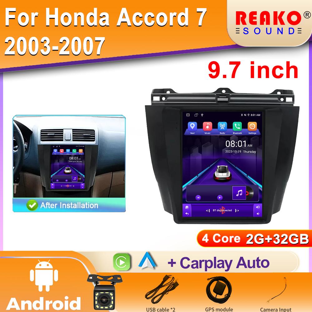 

9,7-дюймовый автомобильный радиоприемник GPS для Honda Accord 7 2003-2007 WiFi видеоплеер Android Auto навигация мультимедиа стерео Carplay 2din DVD 4 core 2GB+32GB carplay