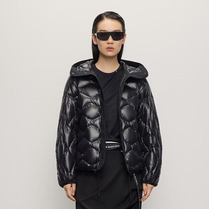 GoFun Black Gold 5.0 Gourd Design Women's Short Goose Down Jacket