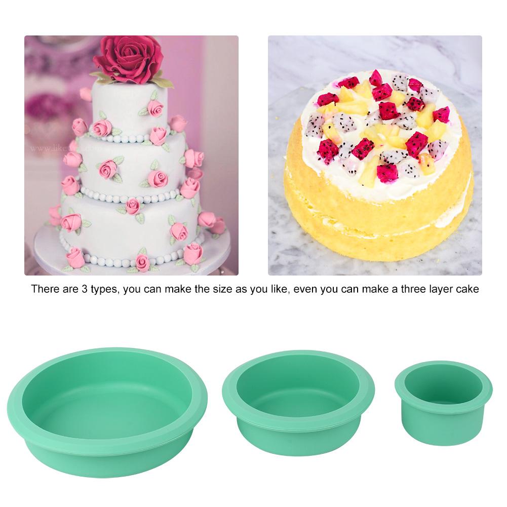 3 Layer Silicone Cake Mold Pizza Plate DIY Mould Round Tools