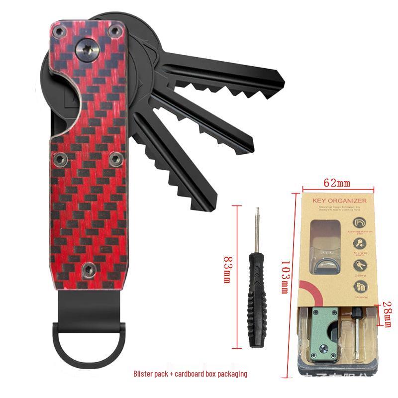 Aluminum Alloy Compact Keychain Organizer - Holds 2-6 Keys, Multifunctional and Portable