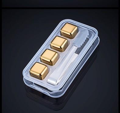 4/6/8 Stück Edelstahl Eiswürfel Set Wiederverwendbare Kühlsteine für Whiskey Wein Weinkühlwürfel Kühlstein Party Bar Werkzeug