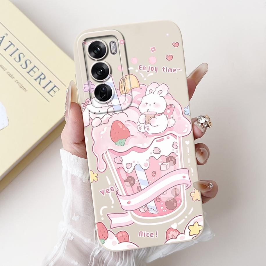 For OPPO Reno 12 5G Case CPH2625 Cute Cartoon Rabbit Cactus Soft Silicone Cover For Oppo Reno 12 Pro CPH2629 Bumper Reno12 Coque