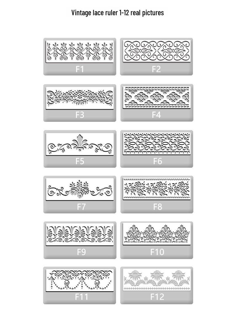Retro Pattern Cake Decorating Embossing Template for DIY Lace and Spray Paint