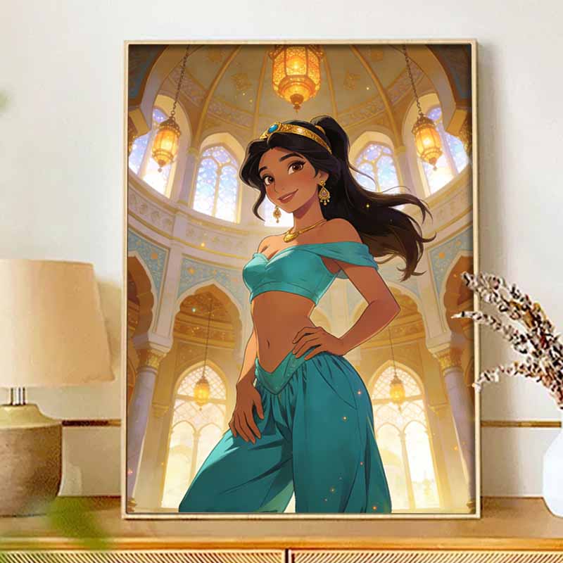 Disney Prinzessin Jasmine Diamantmalerei Malerei Kunst-Set Handgemachtes DIY 5D Wohnkultur Geschenk