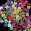 Transparent Cracked Acrylic Beads for DIY Jewelry - Round Loose Beads for Bracelets & Pendants
