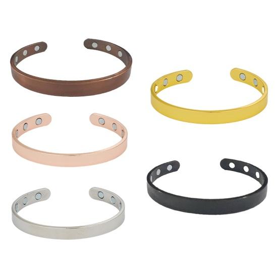 Magnetic Bracelet Adjustable Unisex Bracelet Minimalist Alloy Bangle with Effective Magnets Open Cuff Bracelet Gift for Men And