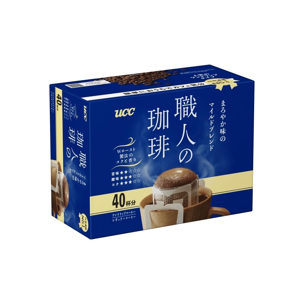 

UCC Artisan Coffee Drip Coffee Blend, мягкий вкус, 40 чашек [обжаренный]