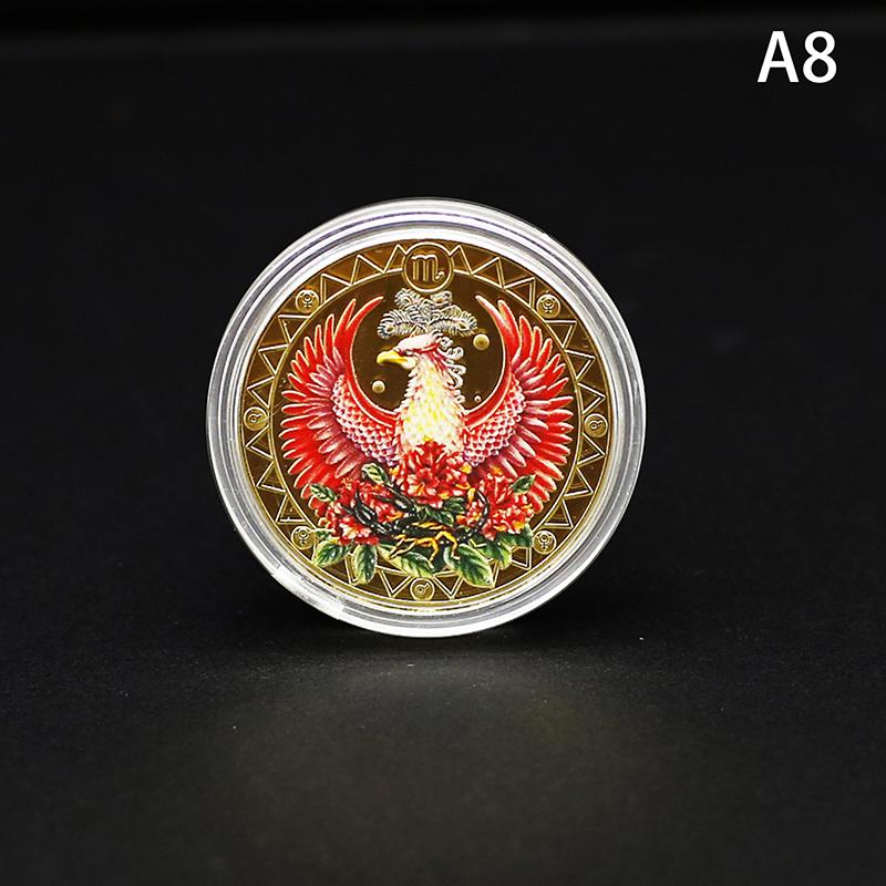 Zwölf Sternbilder Gedenkmedaille Münze Dekoration Farbig Sammlerstück Dekorative Münzen Souvenir Geschenk
