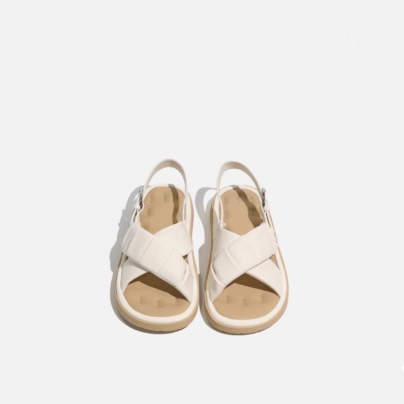 2025 New Summer French Cross with Open Toe Stepping On Shit Sandals Versatile Casual Beach Shoes Soft-soled Sandals Women