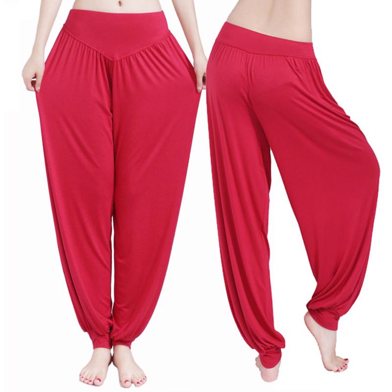 Dance Pants Women's Modal Loose Feet Dancing Wide-Legged Leotards Latin Yoga Practice Long Trousers Soft Home Pants