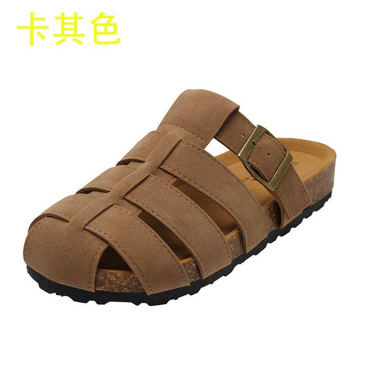 

SyfIyno Woven Toe Cap Slippers for Women Half Slip Slippers for Wearing Outside Summer New Beach Cool Slippers for Women 40 хаки