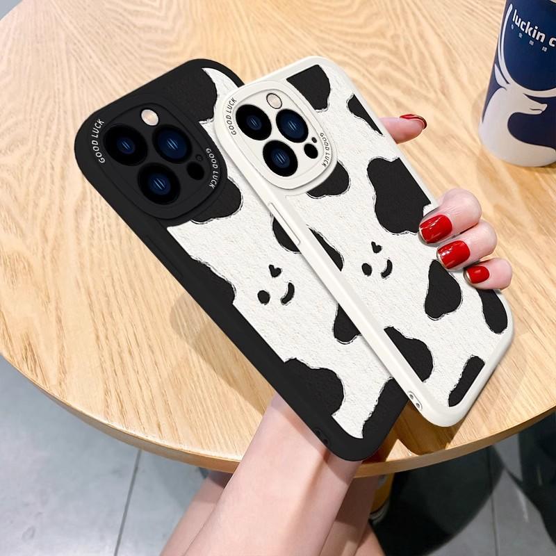 Simple cow pattern is suitable for OPPOfindx7 lambskin Reno11pro women's r17 mobile phone case k12x one plus 11.