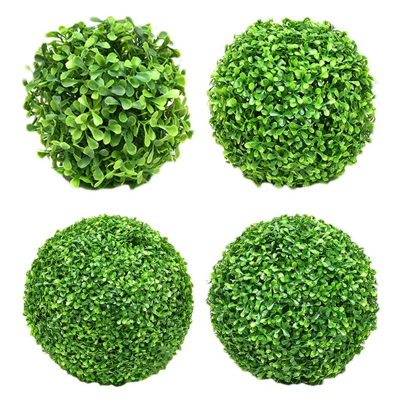 Artificial Topiary Ball Non-Fading Artificial Plant Ball UV Resistant Fake Plant Sphere Faux Grass Decor For Garden Backyard