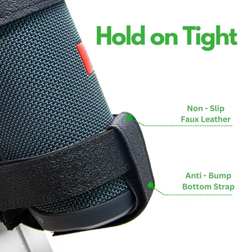 Bicycle Golf Cart Portable Speaker Stand, Waterproof Outdoor Strap, Adjustable Wireless Speaker Mount, Black