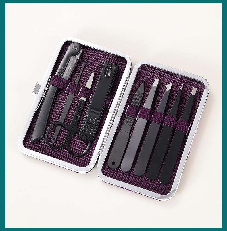Portable Manicure Tool Set with High-Precision Tweezers, Eyebrow Trimmer & Nail Clippers 