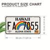 Hawaii License Plate Sign -  Aluminum Wall Decor, , Aloha State Car Plaque with Rainbow & Tropical Design, Perfect for Home, Bar